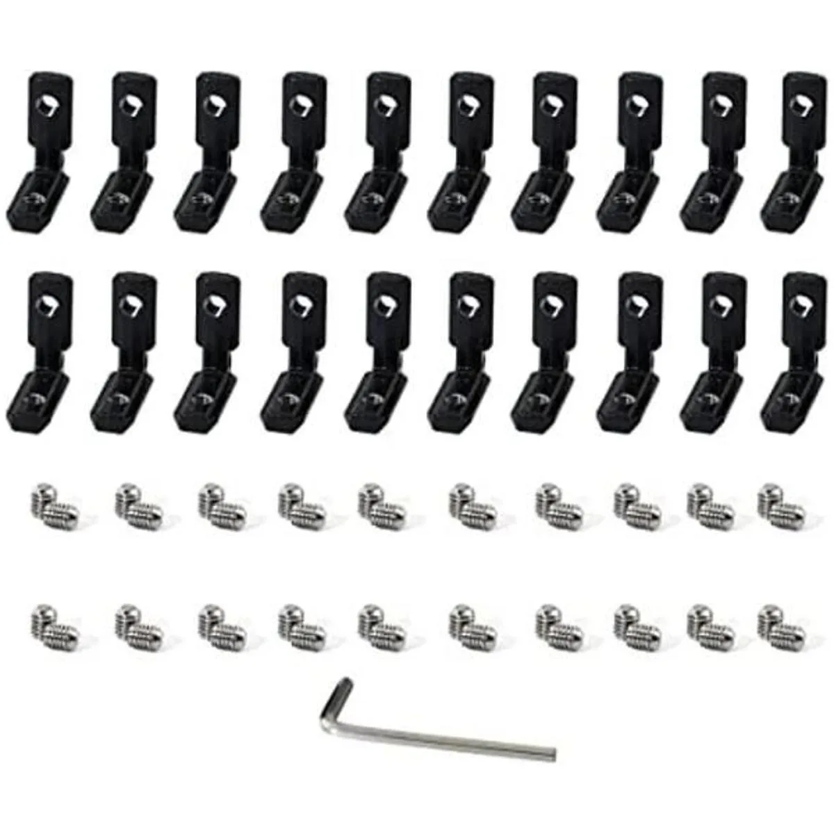 Boeray 20 piezas serie 2020 negro con ranura en T en forma_1