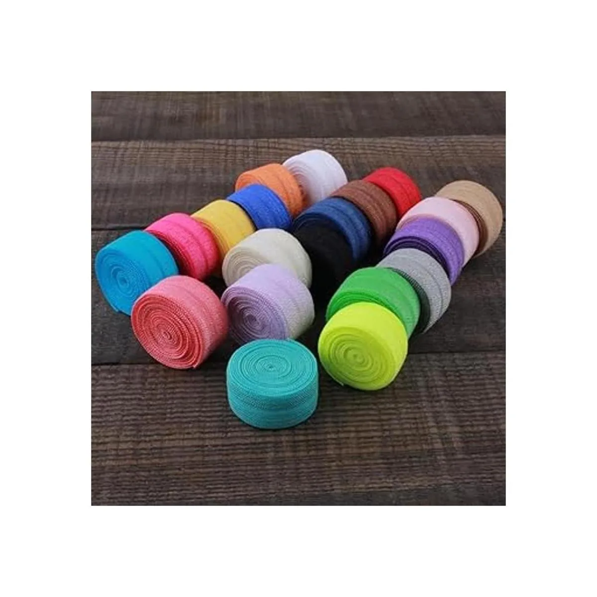 BASOKAN Cinta elástica plegable de color sólido para coser_3