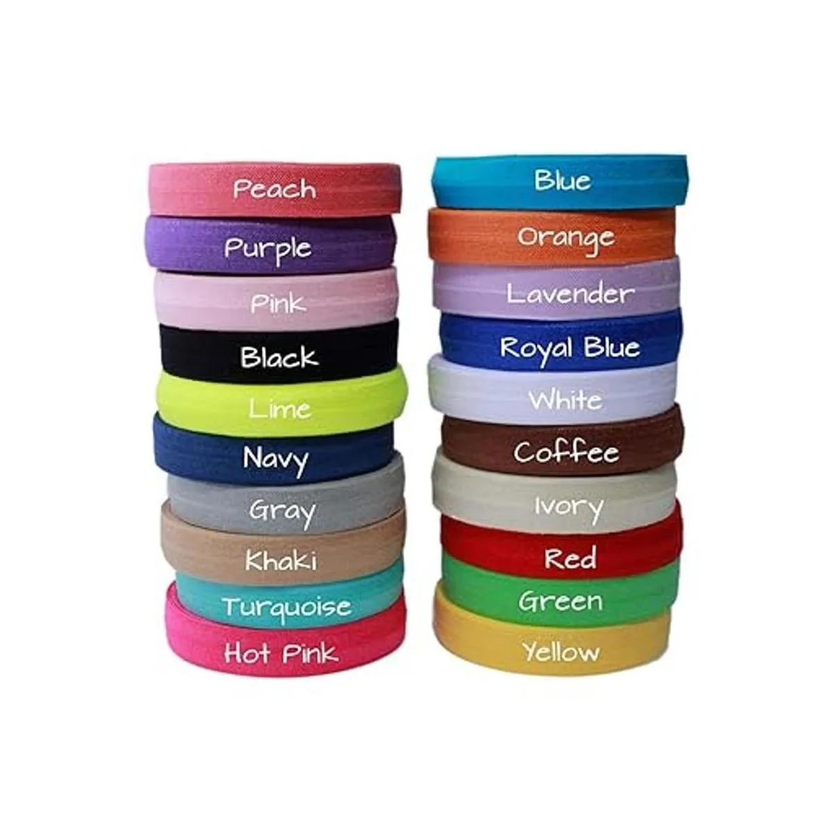 BASOKAN Cinta elástica plegable de color sólido para coser_2