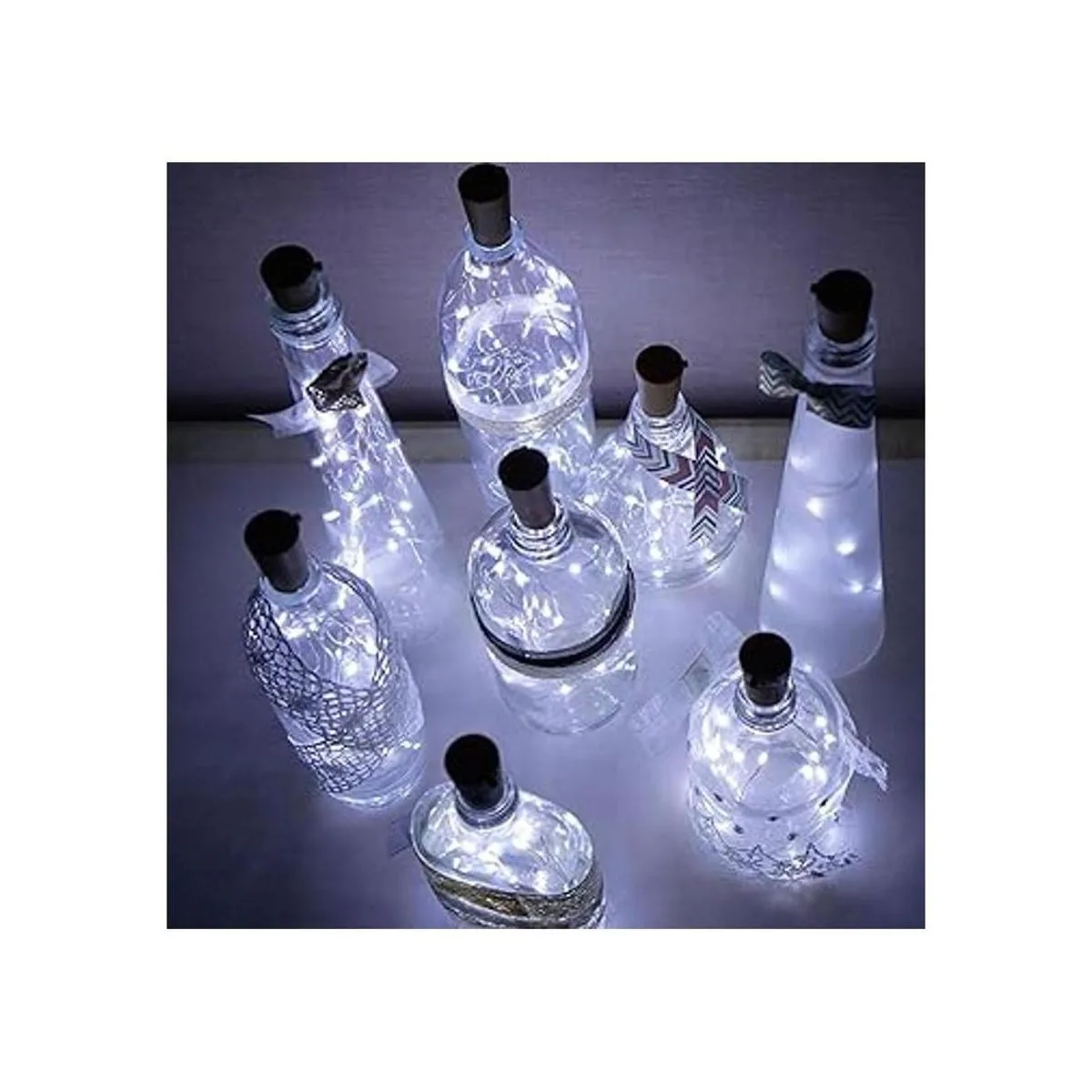 Decem 10 unidades de luces solares para botellas de vino_6