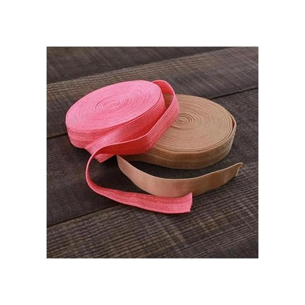 BASOKAN Cinta elástica plegable de color sólido para coser_5