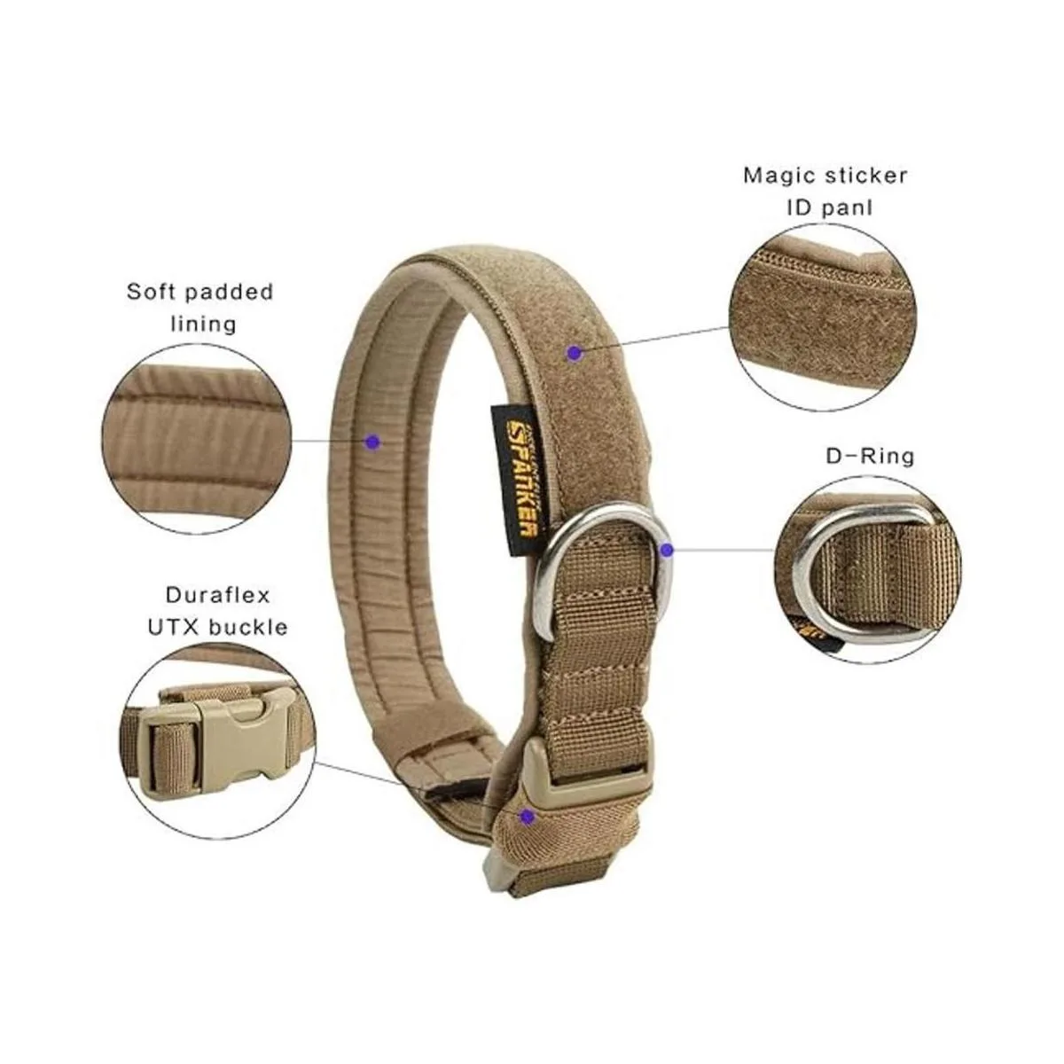 EXCELLENT ELITE SPANKER Collar de perro militar ajustable_3