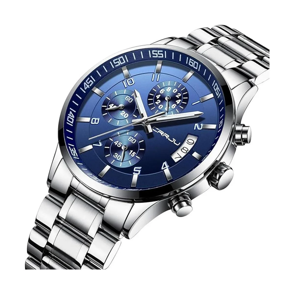 CRRJU Reloj de pulsera de acero inoxidable para hombre_2