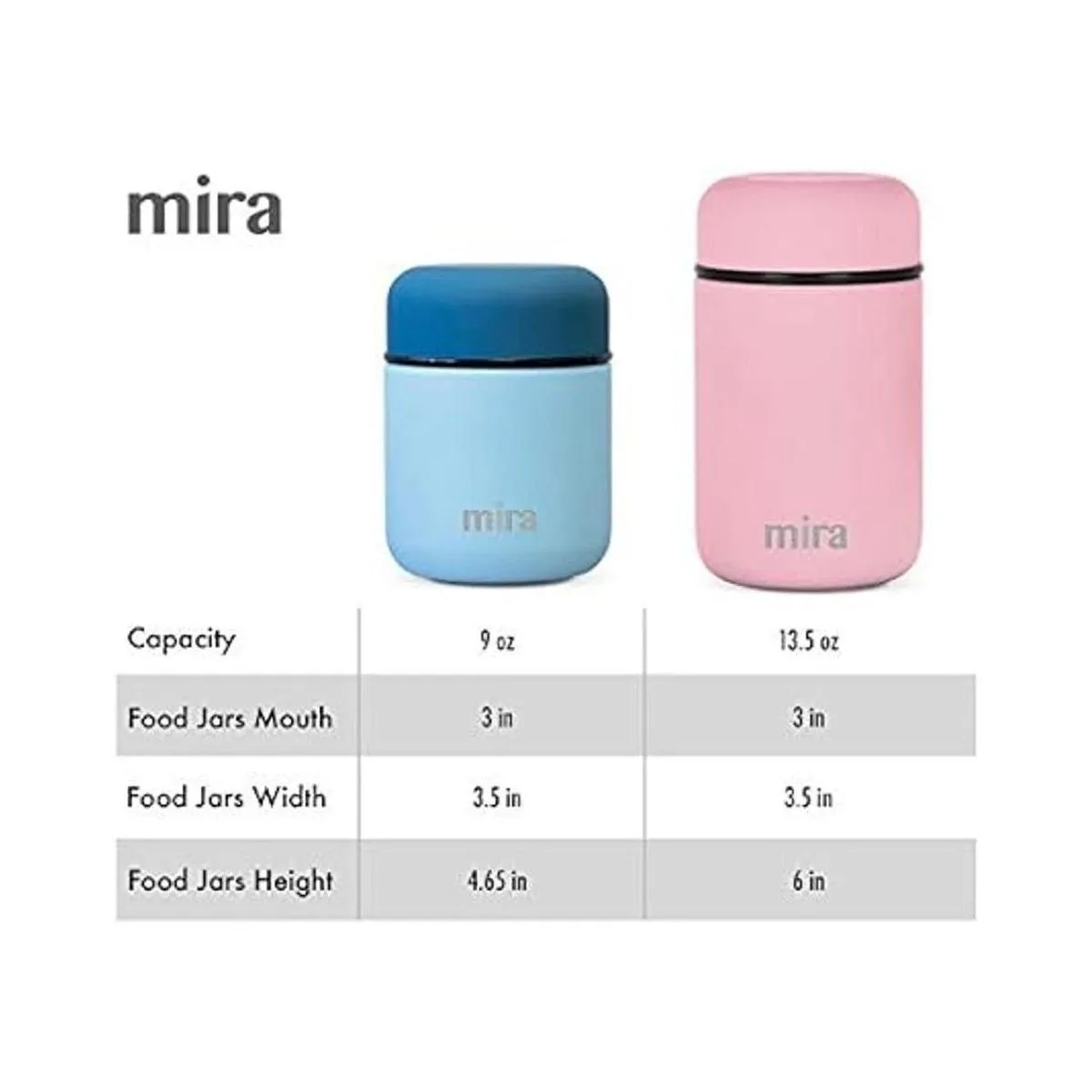 MIRA Tarro de comida de acero inoxidable aislado al_4