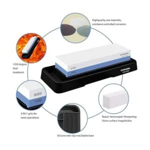 Juego de piedras de afilar cuchillos piedra de afilar de_4