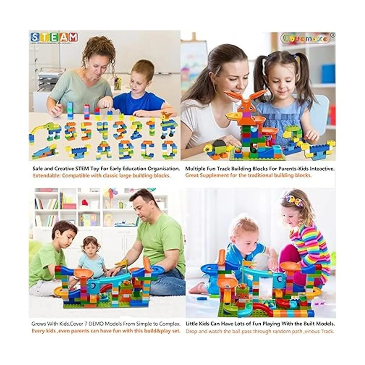 COUOMOXA Marble Run Bloques de construcción clásicos de_6