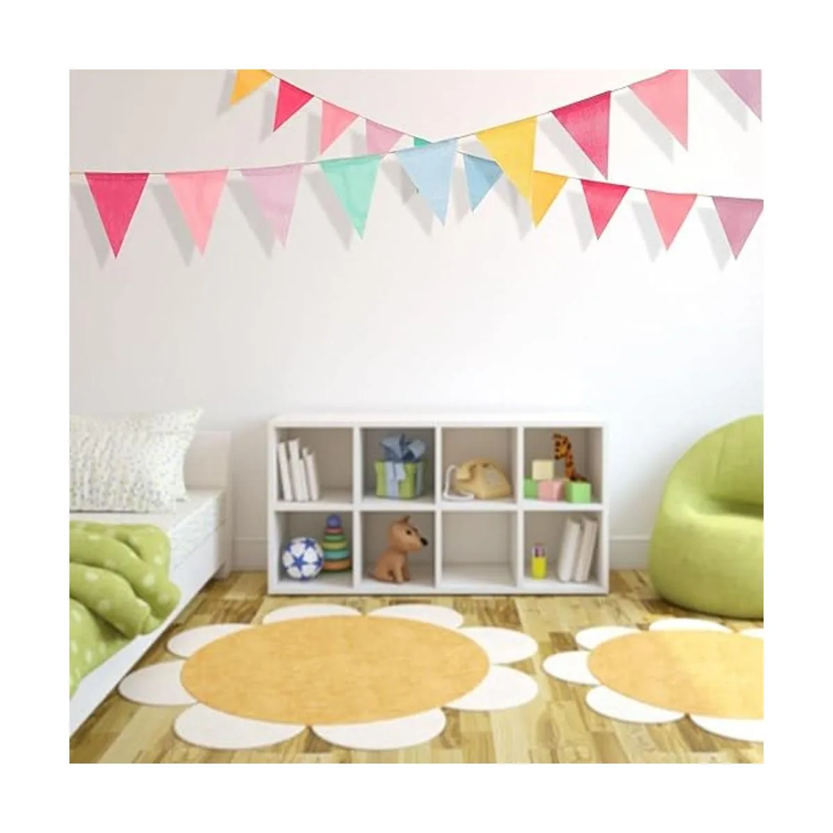 Boao 48 banderines coloridos de banderín de arpillera_4