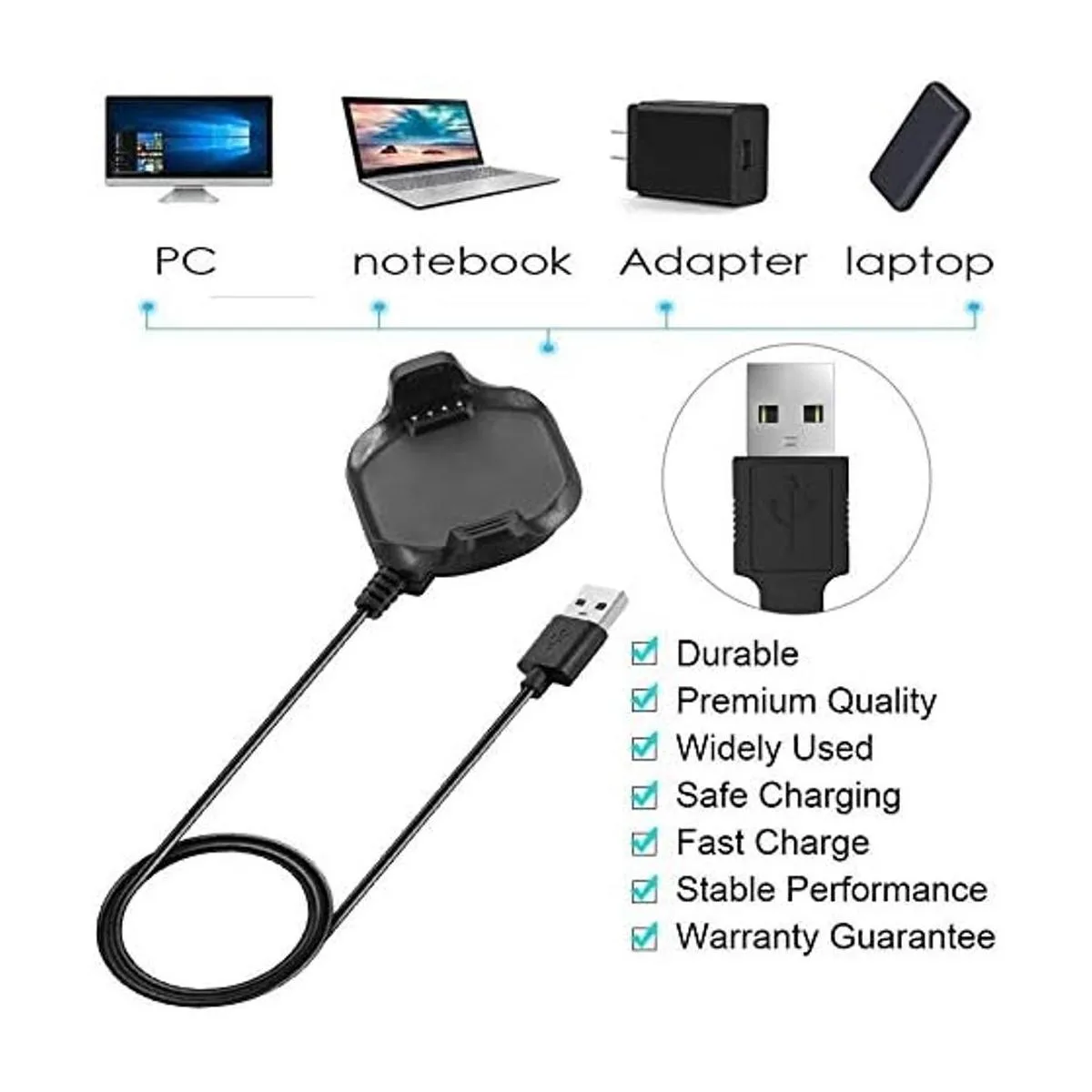 FitTurn Cargador compatible con Garmin Approach S5S6_3