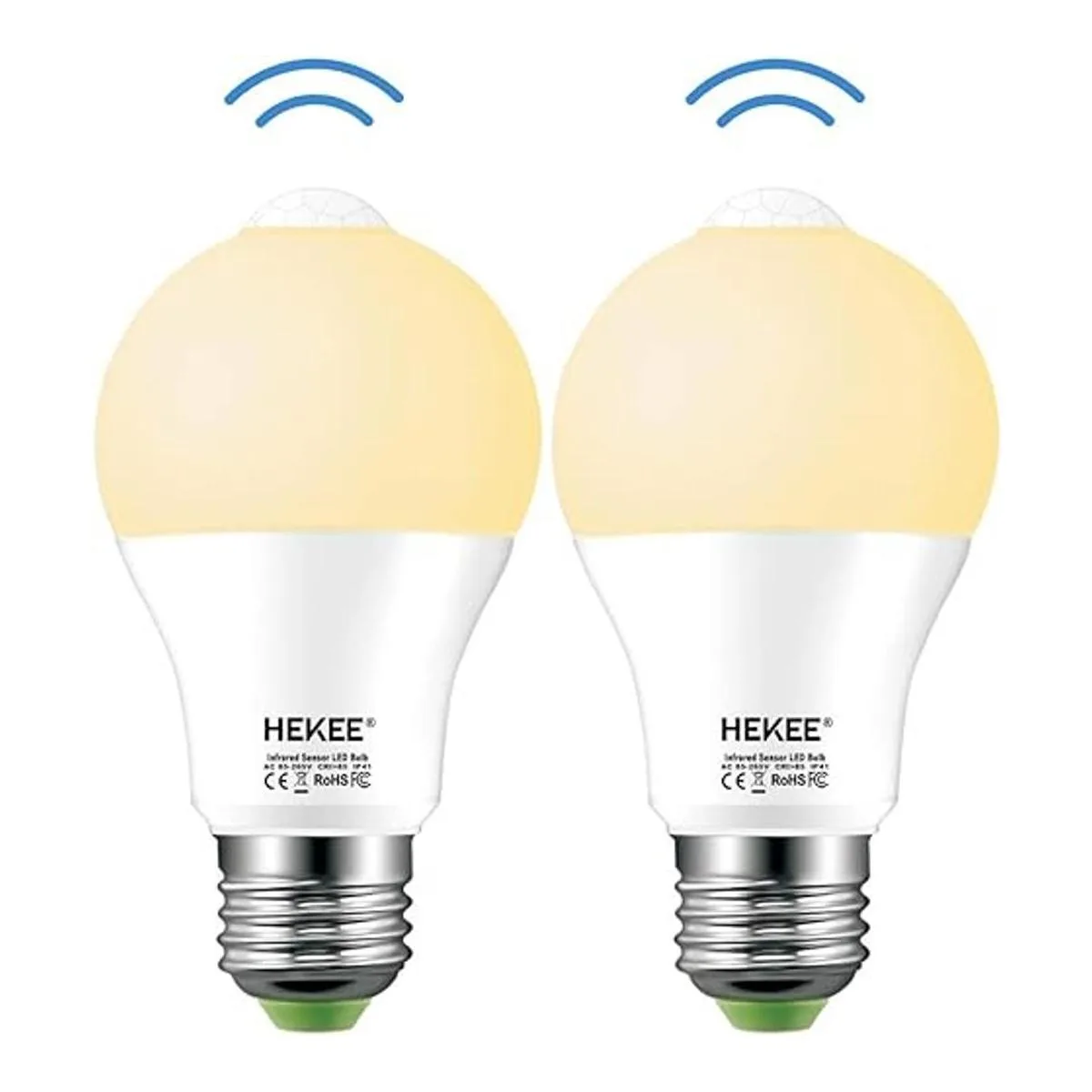 HEKEE Bombilla LED con sensor de movimiento de 9 W A19 PIR_1