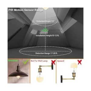 HEKEE Bombilla LED con sensor de movimiento de 9 W A19 PIR_3