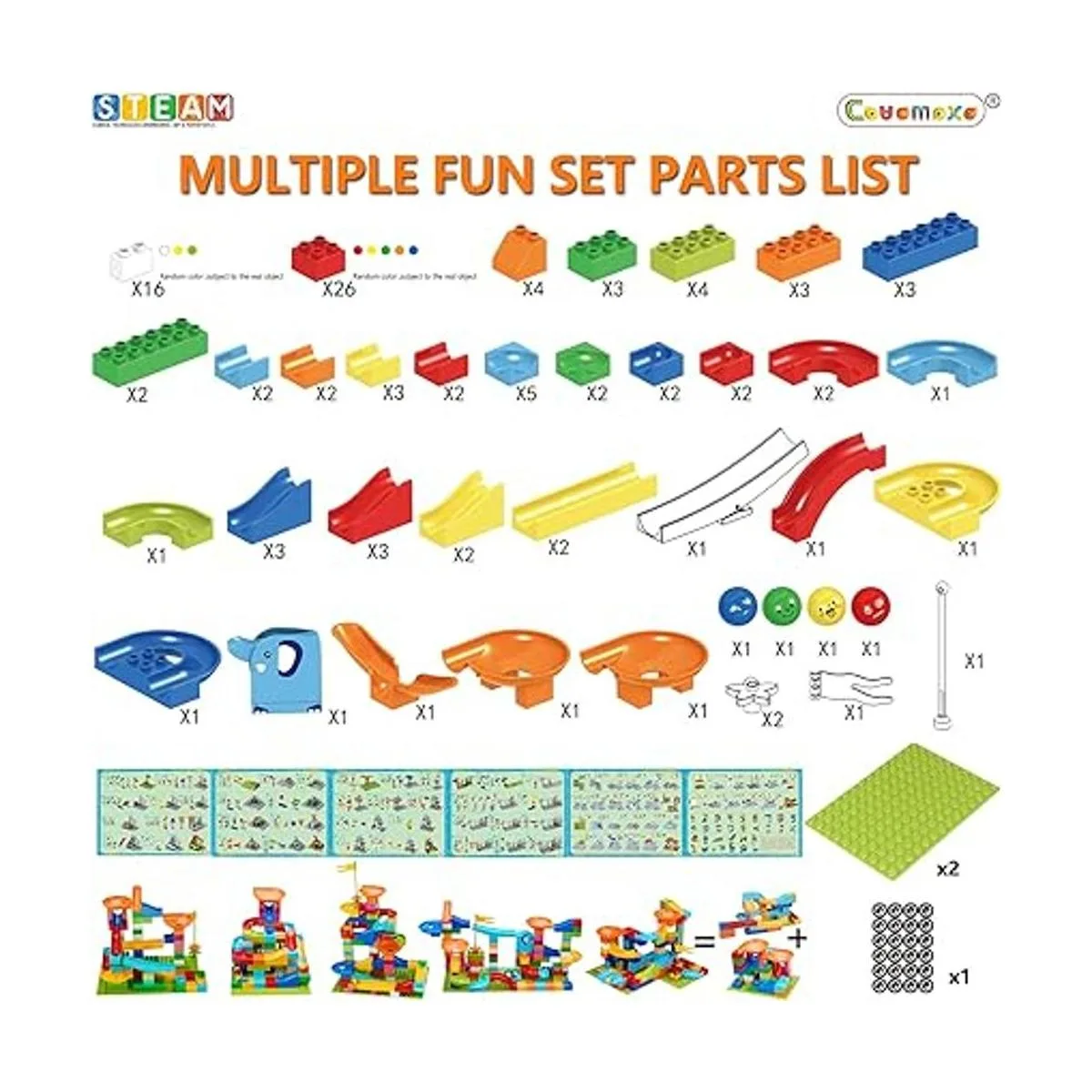 COUOMOXA Marble Run Bloques de construcción clásicos de_2