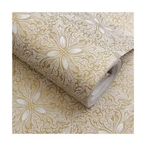 Papel tapiz floral dorado autoadhesivo vintage para_1
