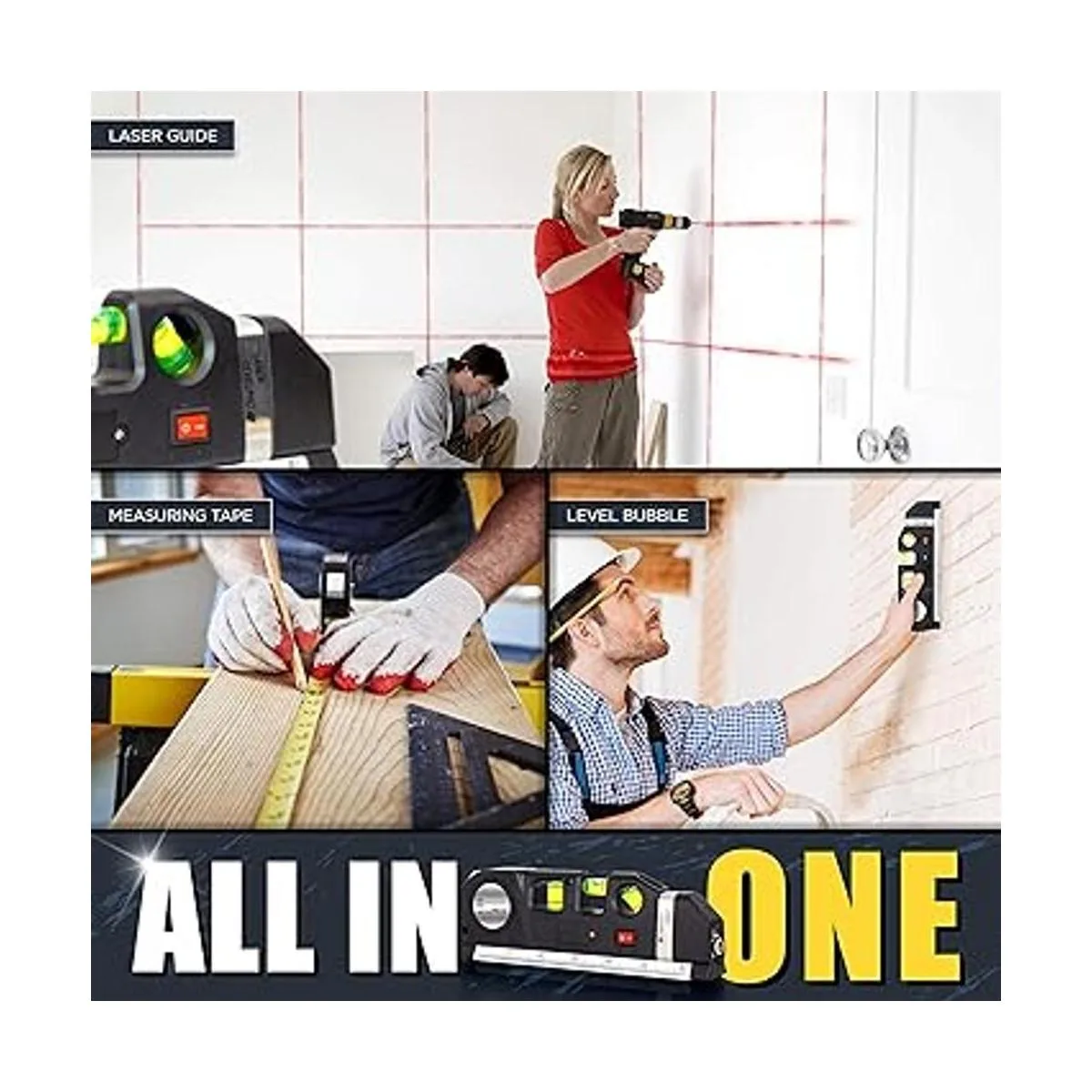 OFIRCREATION Buscador de pernos nivel láser 3 en 1_2
