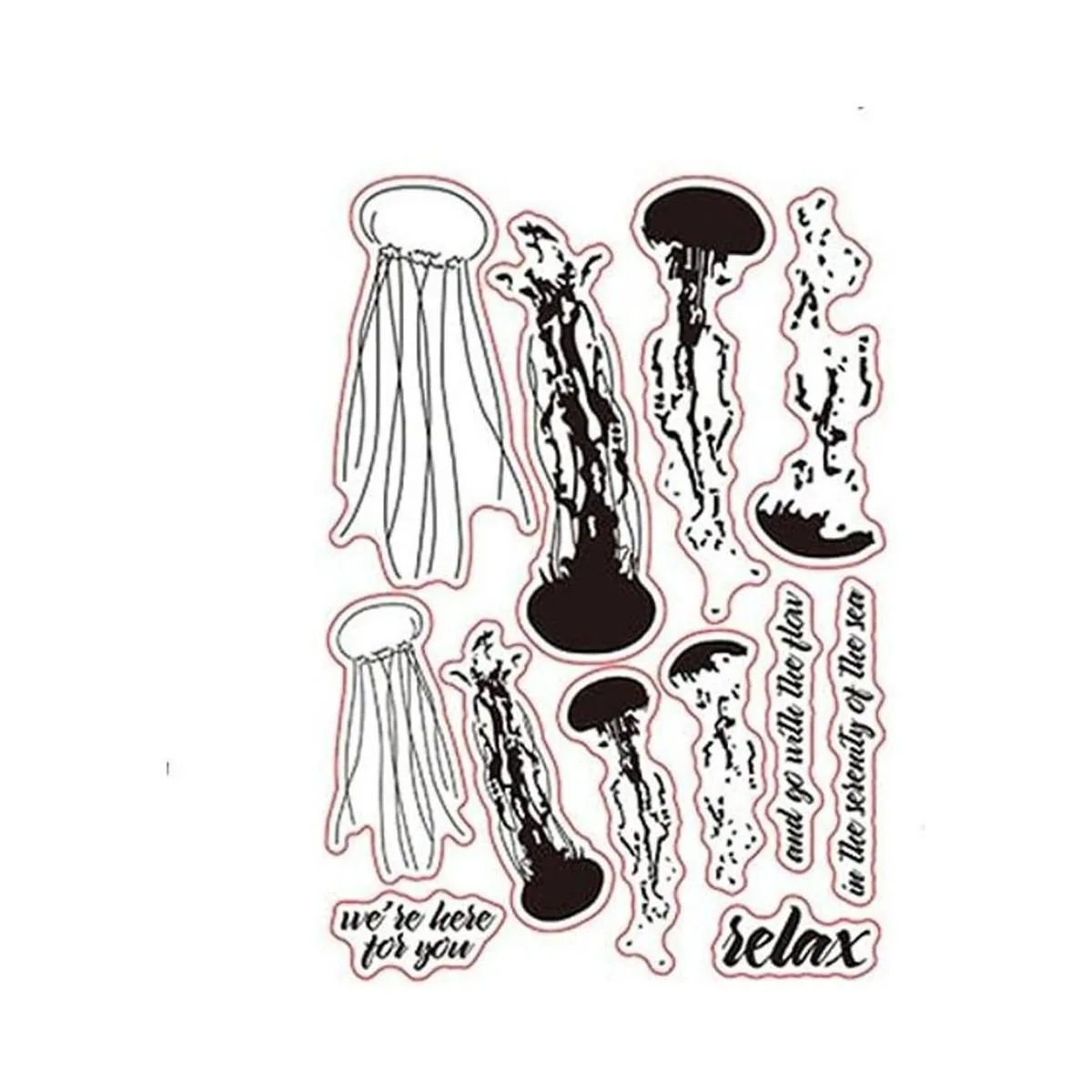 Relax Jellyfish Sello transparente para álbumes de_1