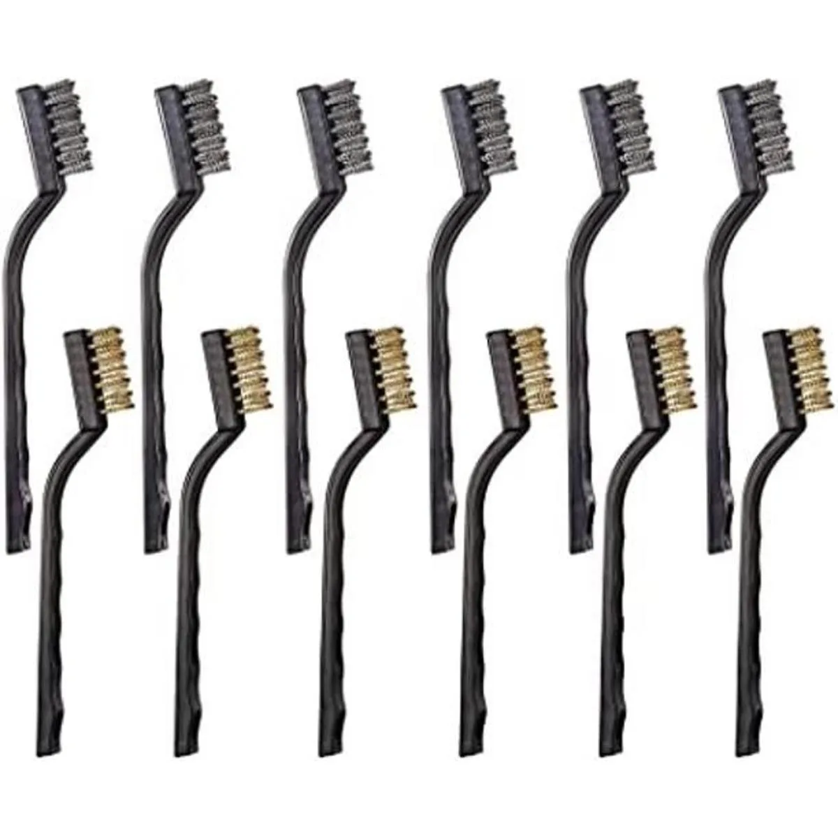 Juego de 12 mini cepillos de alambre acero inoxidable y_1