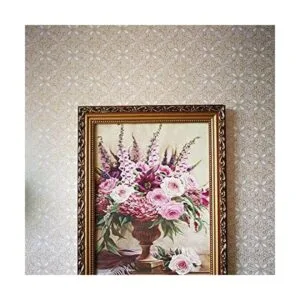 Papel tapiz floral dorado autoadhesivo vintage para_4