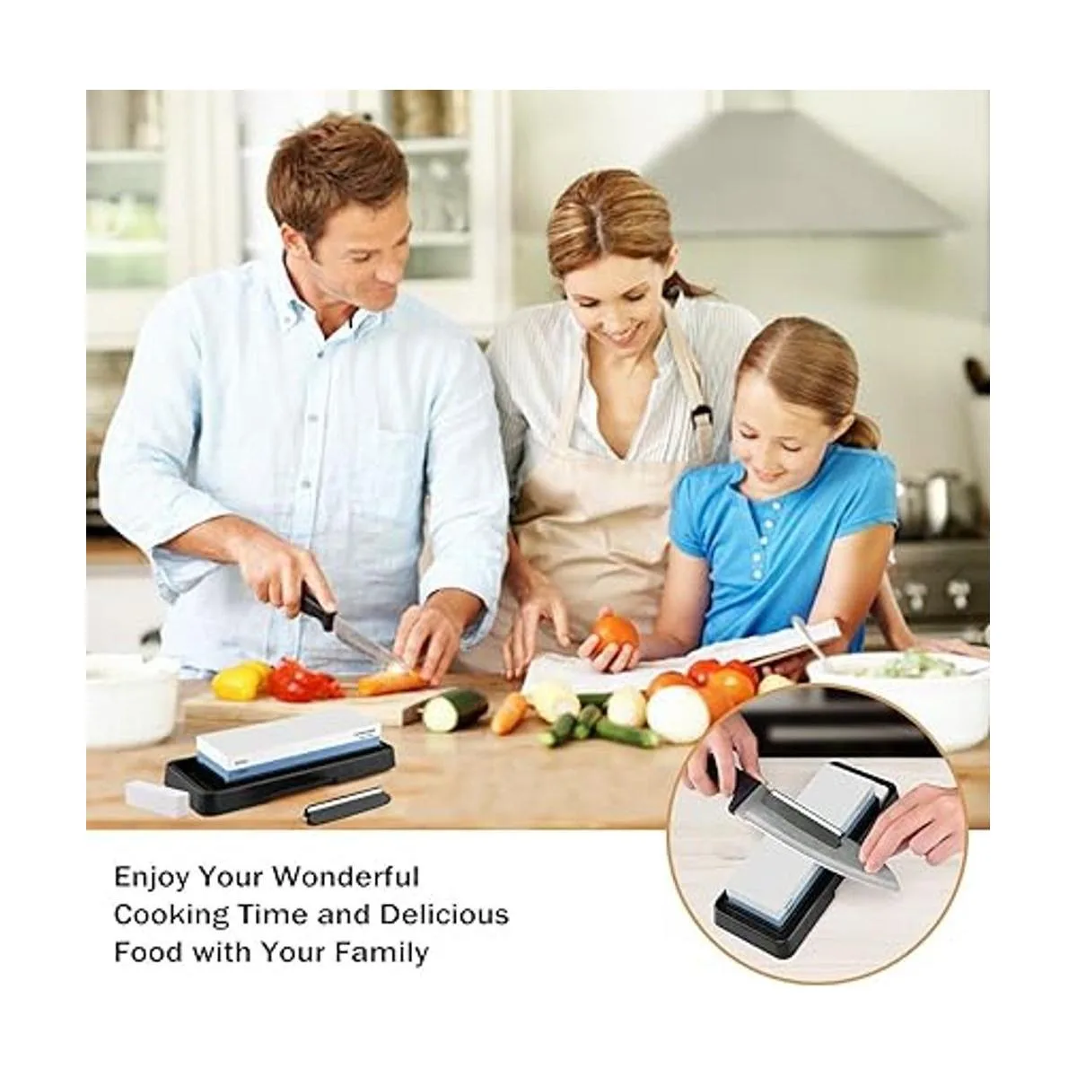 Juego de piedras de afilar cuchillos piedra de afilar de_7