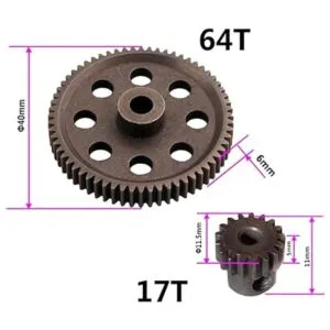 ShareGoo RC 11184 Spur diferencial 64T metal principal_2