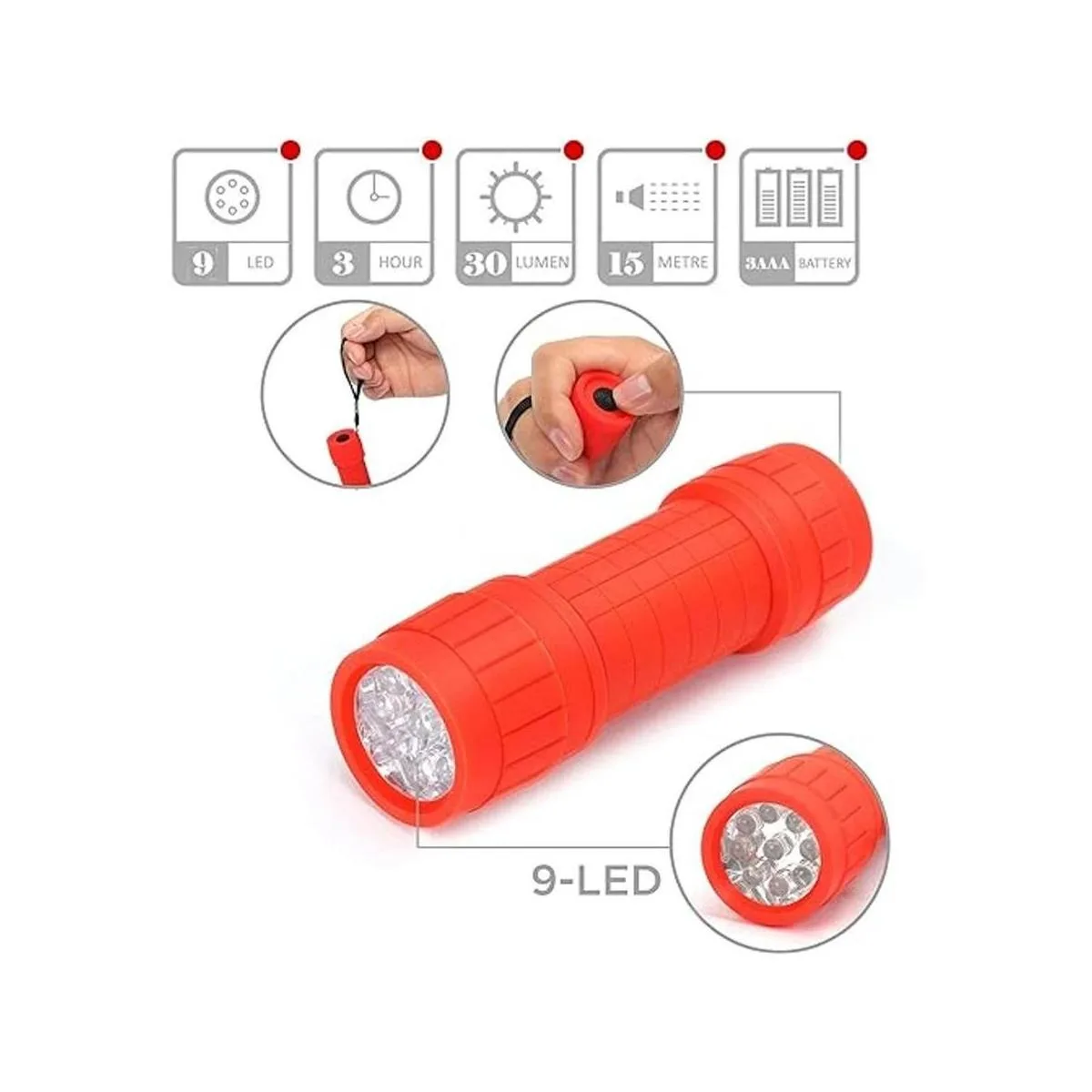 FASTPRO Paquete de 10 juego de 9 linternas LED 30 pilas_2