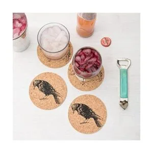 Tebery Paquete de 20 posavasos redondos de corcho_7