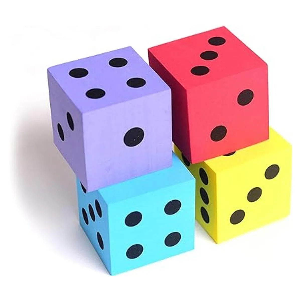 Dados de espuma de puntos grandes paquete de 4 unidades._3
