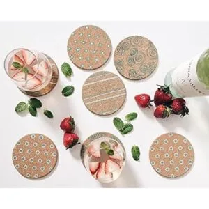 Tebery Paquete de 20 posavasos redondos de corcho_4