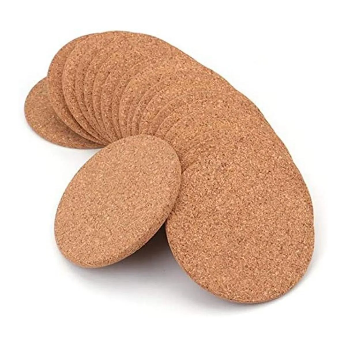 Tebery Paquete de 20 posavasos redondos de corcho_1