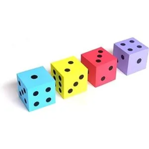 Dados de espuma de puntos grandes paquete de 4 unidades._2