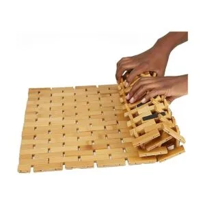 Mind Reader BAMATBRN Tapete de baño de lujo enrollable_5