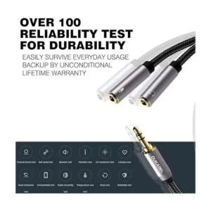 DUKABEL Adaptador divisor de auriculares 0.138 in_2