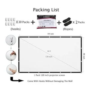 Mdbebbron Pantalla de proyección de 120 pulgadas plegable_4