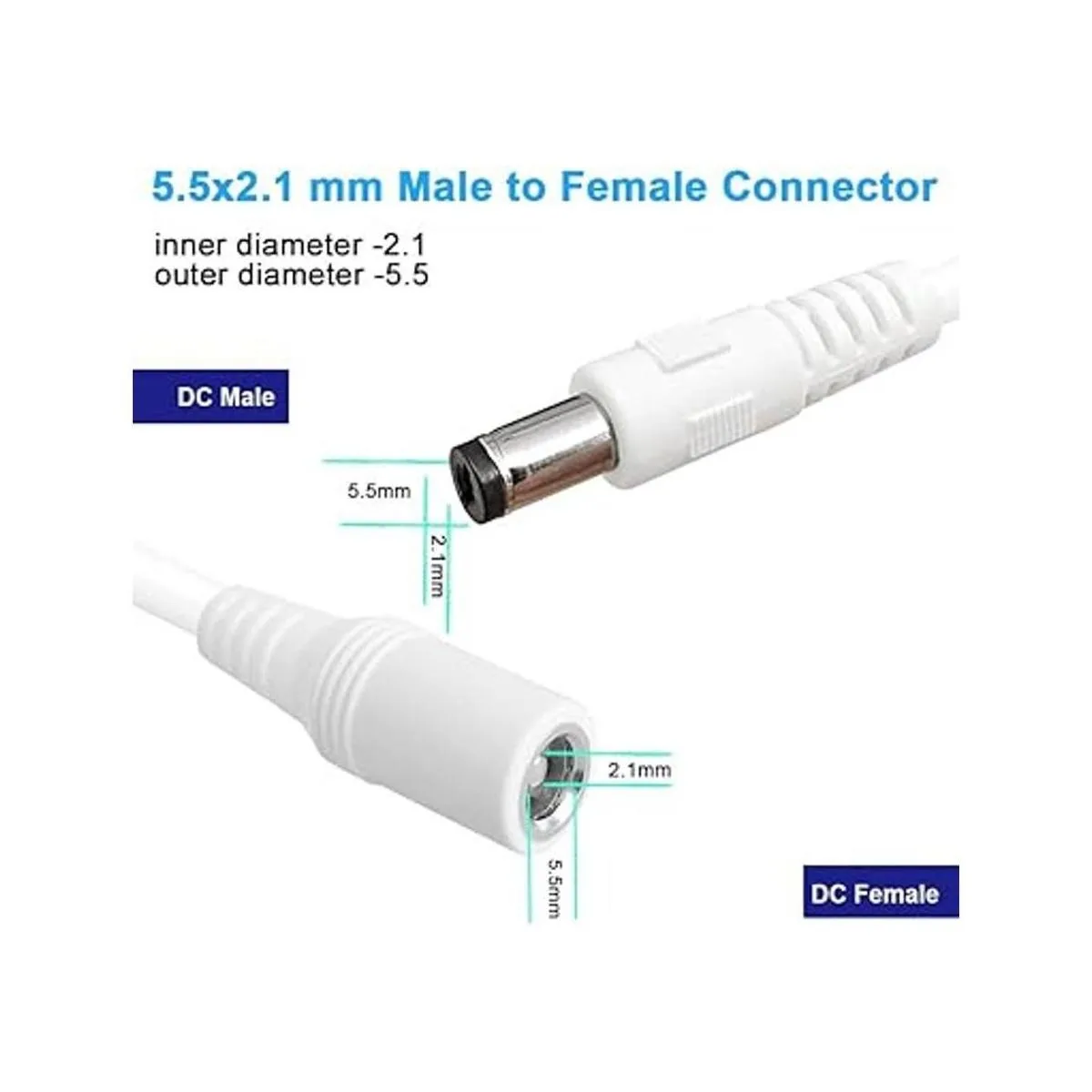 SIOCEN Paquete de 2Cable de extensión de alimentación CC_2