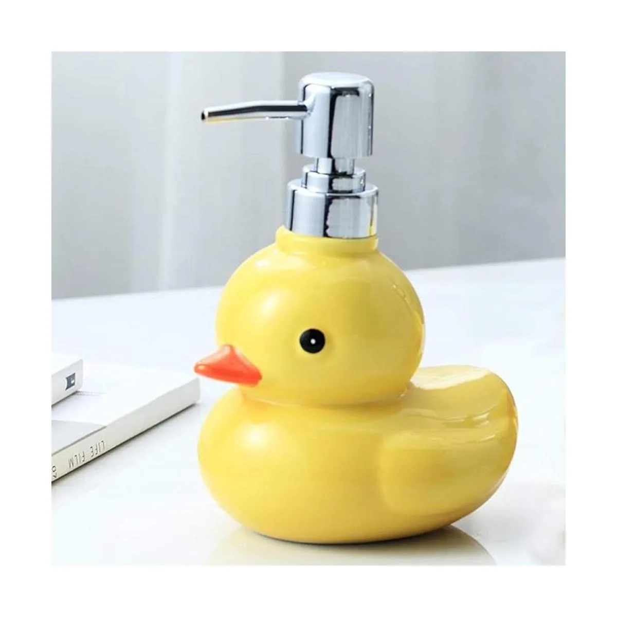 Dispensador de jabón de pato de cerámica 123Arts con bomba_3