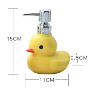Dispensador de jabón de pato de cerámica 123Arts con bomba_2