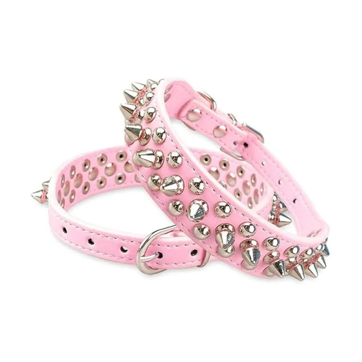 DOGGYZSTYLE Collar de perro de cuero remache con clavos_5