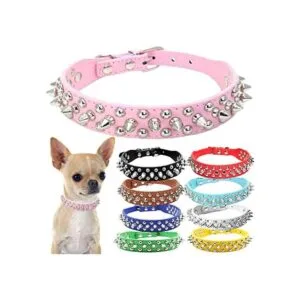 DOGGYZSTYLE Collar de perro de cuero remache con clavos_1
