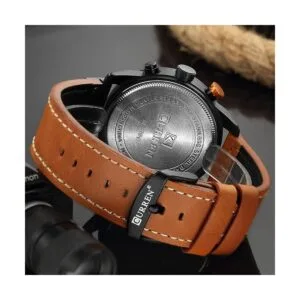 Reloj de pulsera de cuero para hombre vestido casual_6