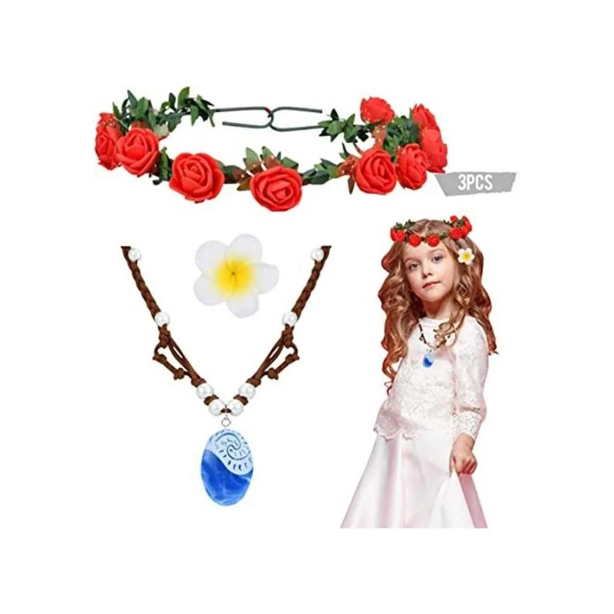 Buufan Collar de zafiro para niña para princesa Moana_1