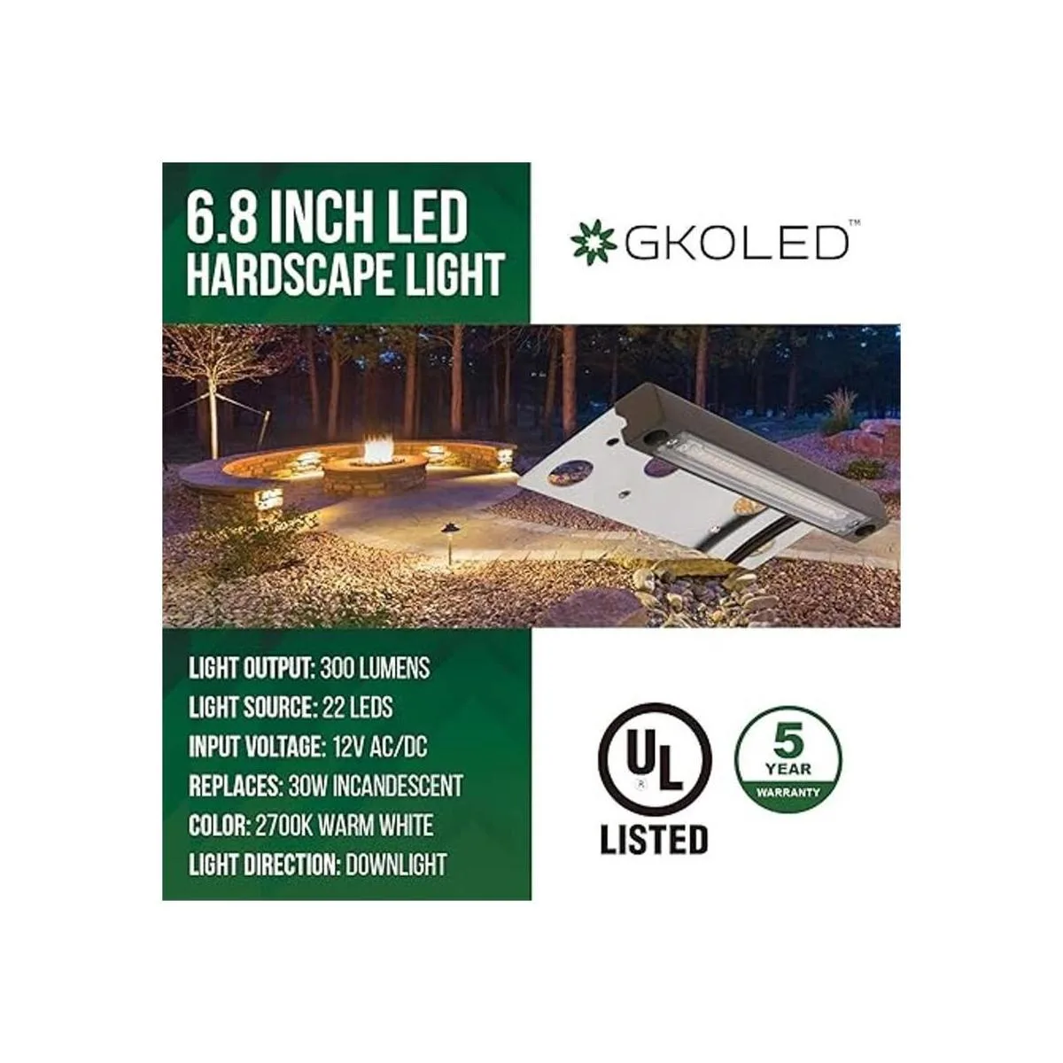 GKOLED Luz LED de paisaje duro con certificación UL luces_2