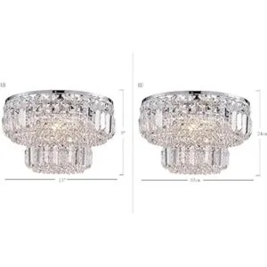 Bestier Lámpara de techo moderna de cristal cromado para_2