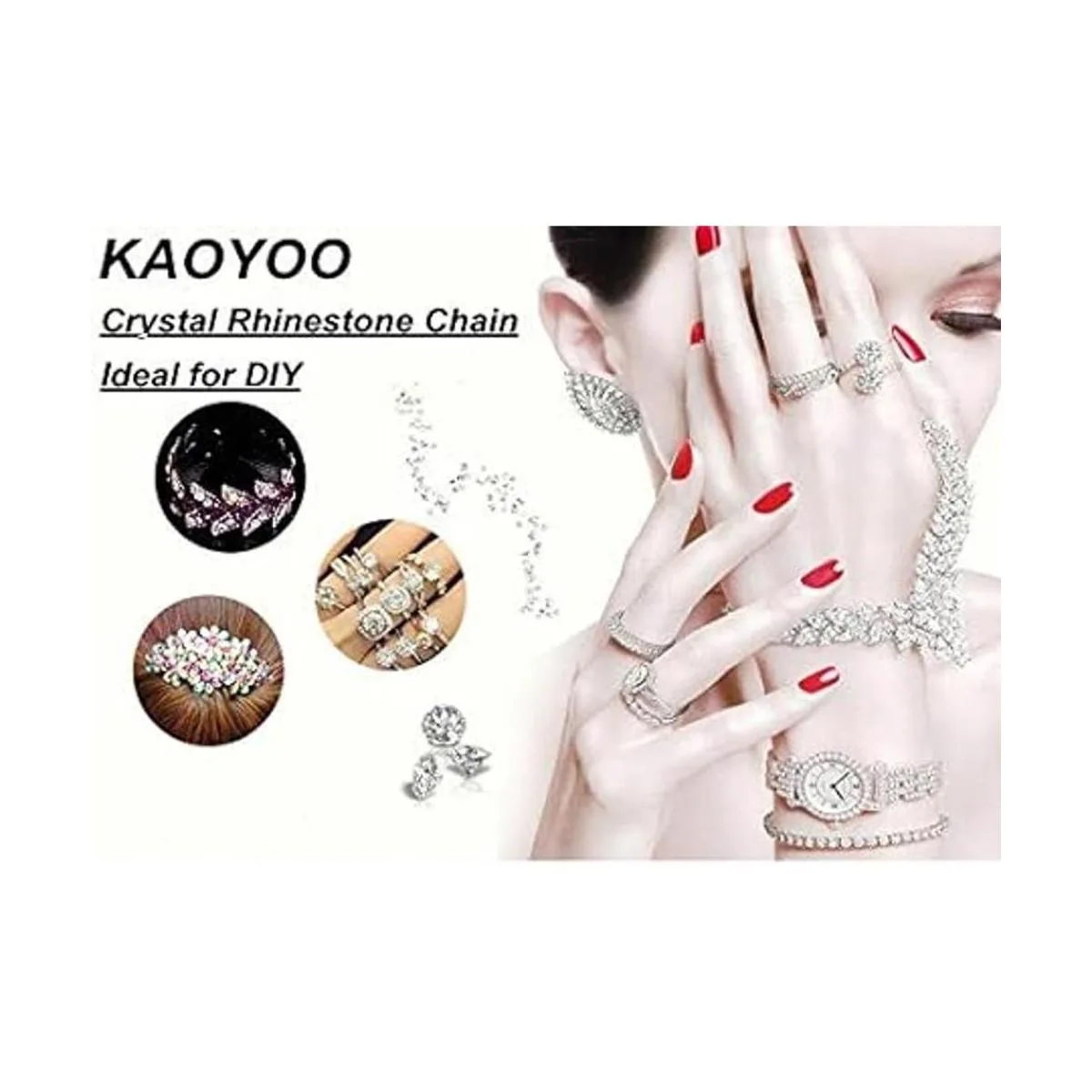 KAOYOO Cadena con cuentas de diamantes de imitación 9_5