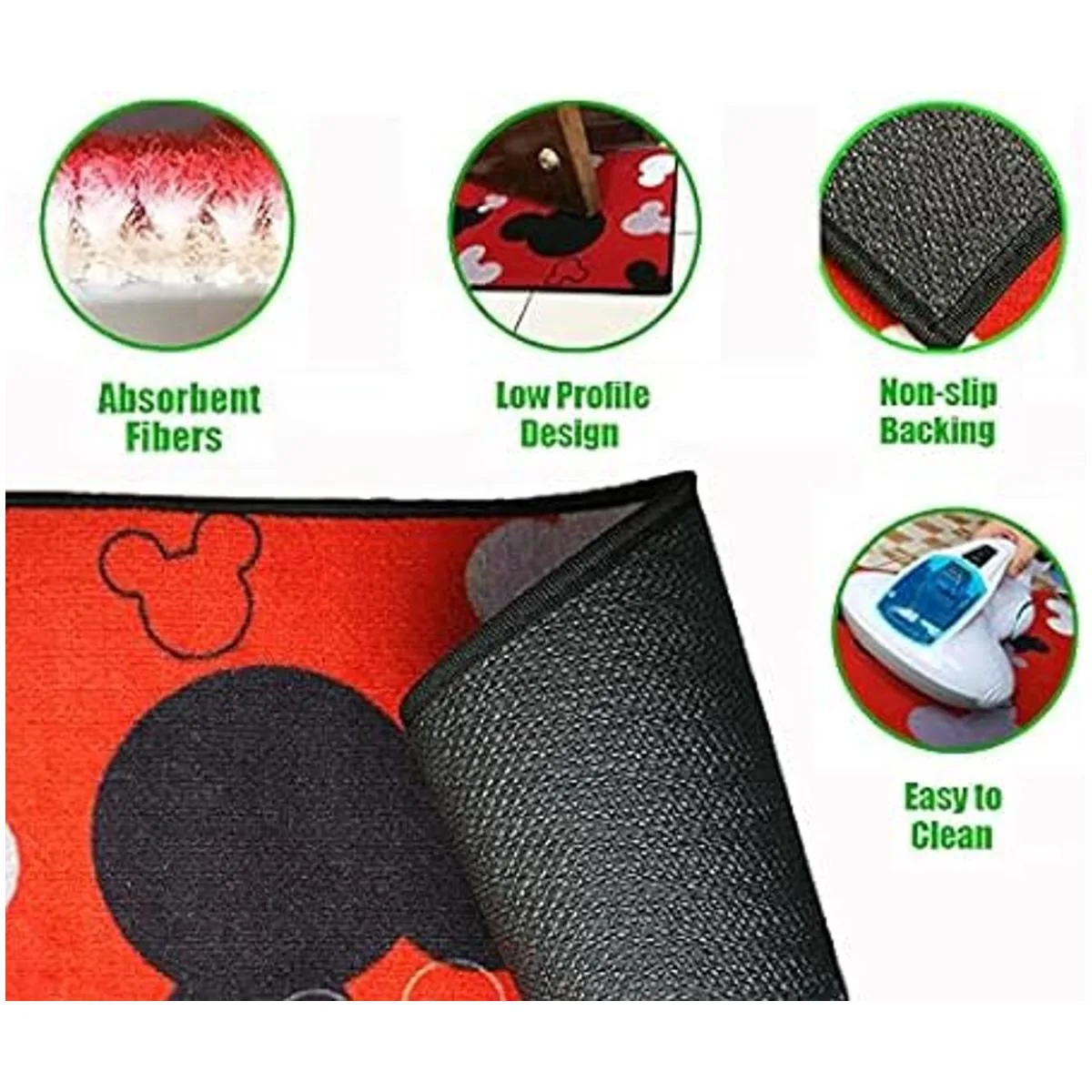 J.Ehonace Alfombra de baño de Mickey Mouse alfombra de_6