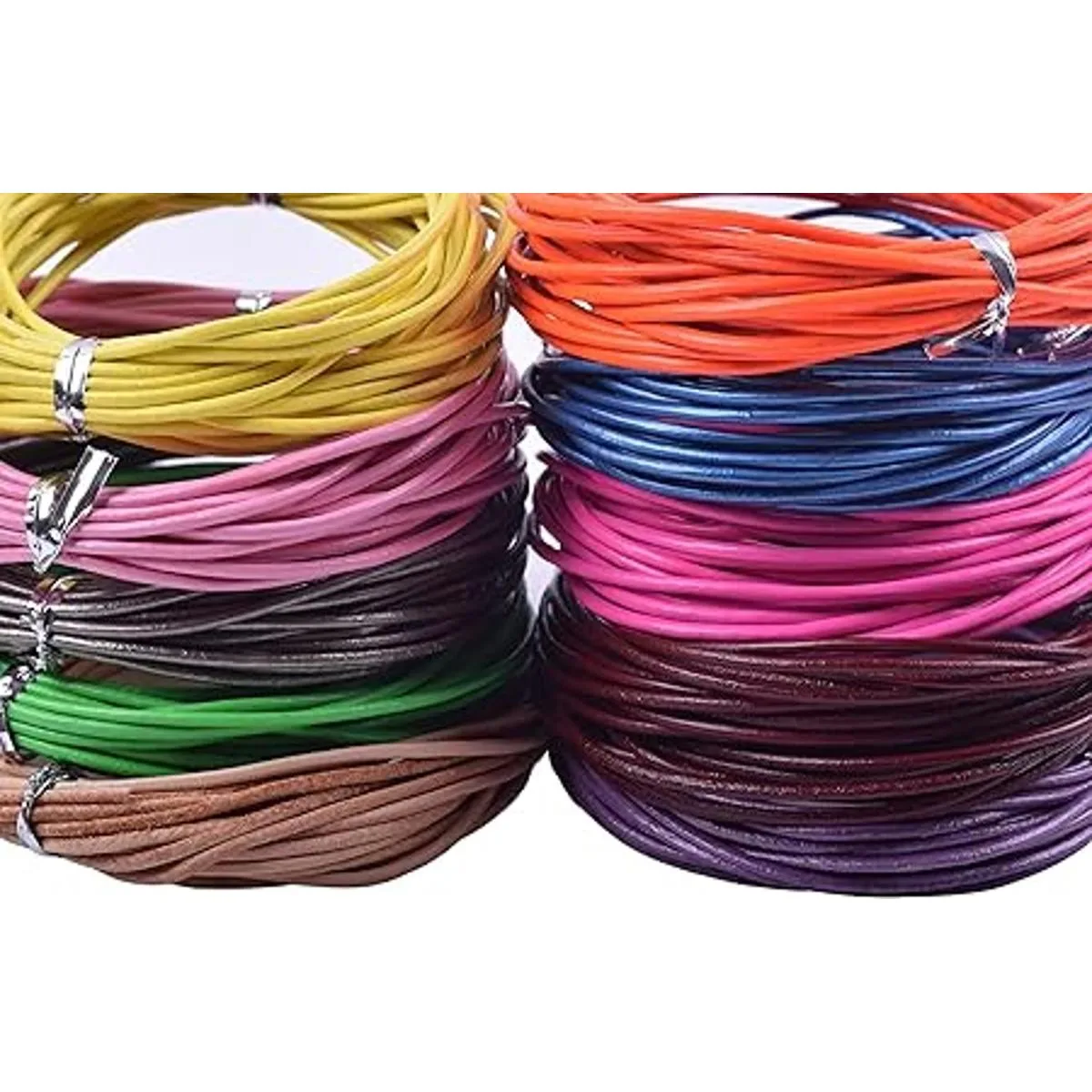 KONMAY Cordón de cuero real de 50 yardas de 0.059 in y 10_5