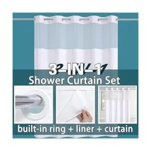 Conbo Mio Cortina de baño sin ganchos con forro_3