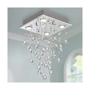 Bestier Lámpara de araña cuadrada de cristal moderno_1