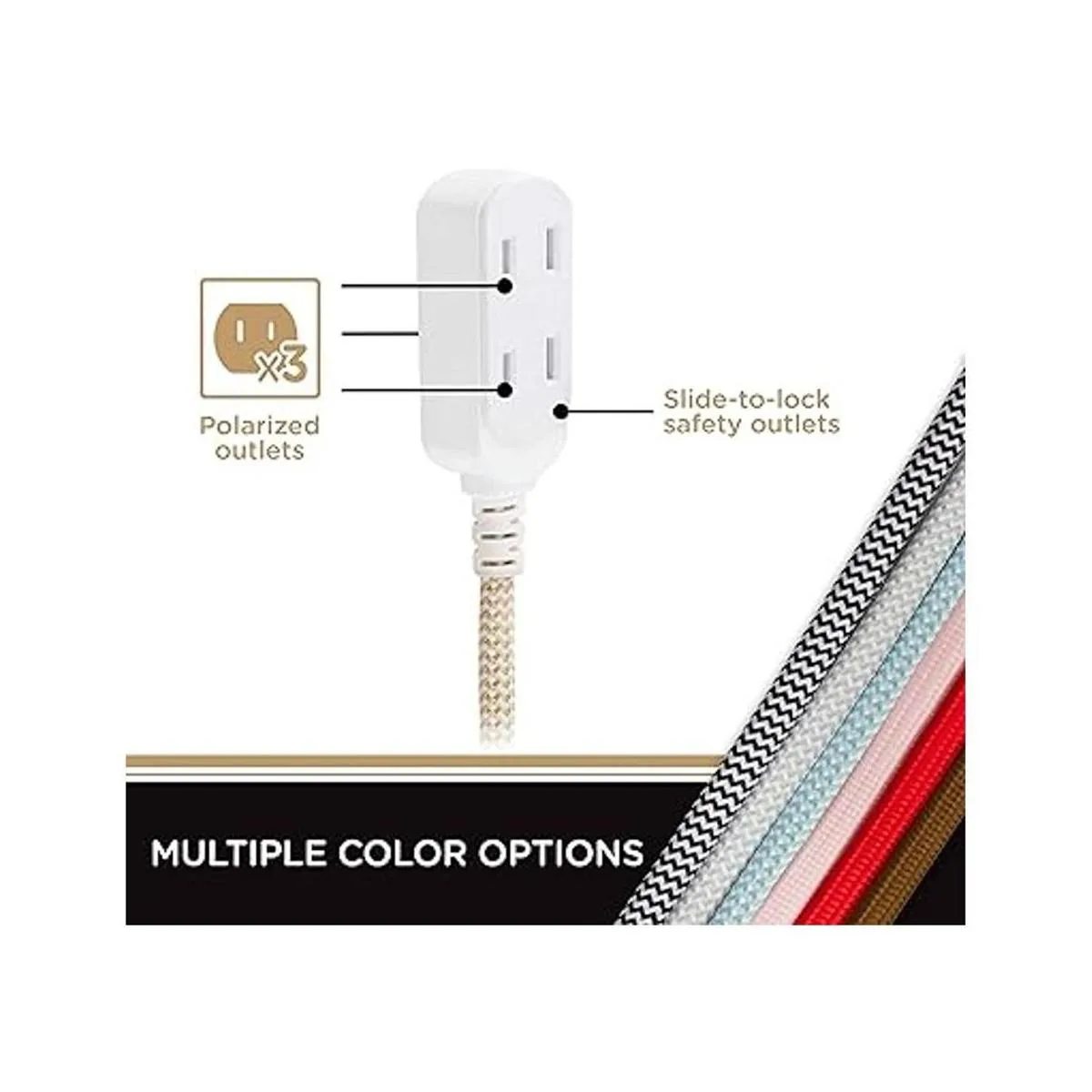 Cordinate Designer 41891 Cable de extensión de 3 tomas_2