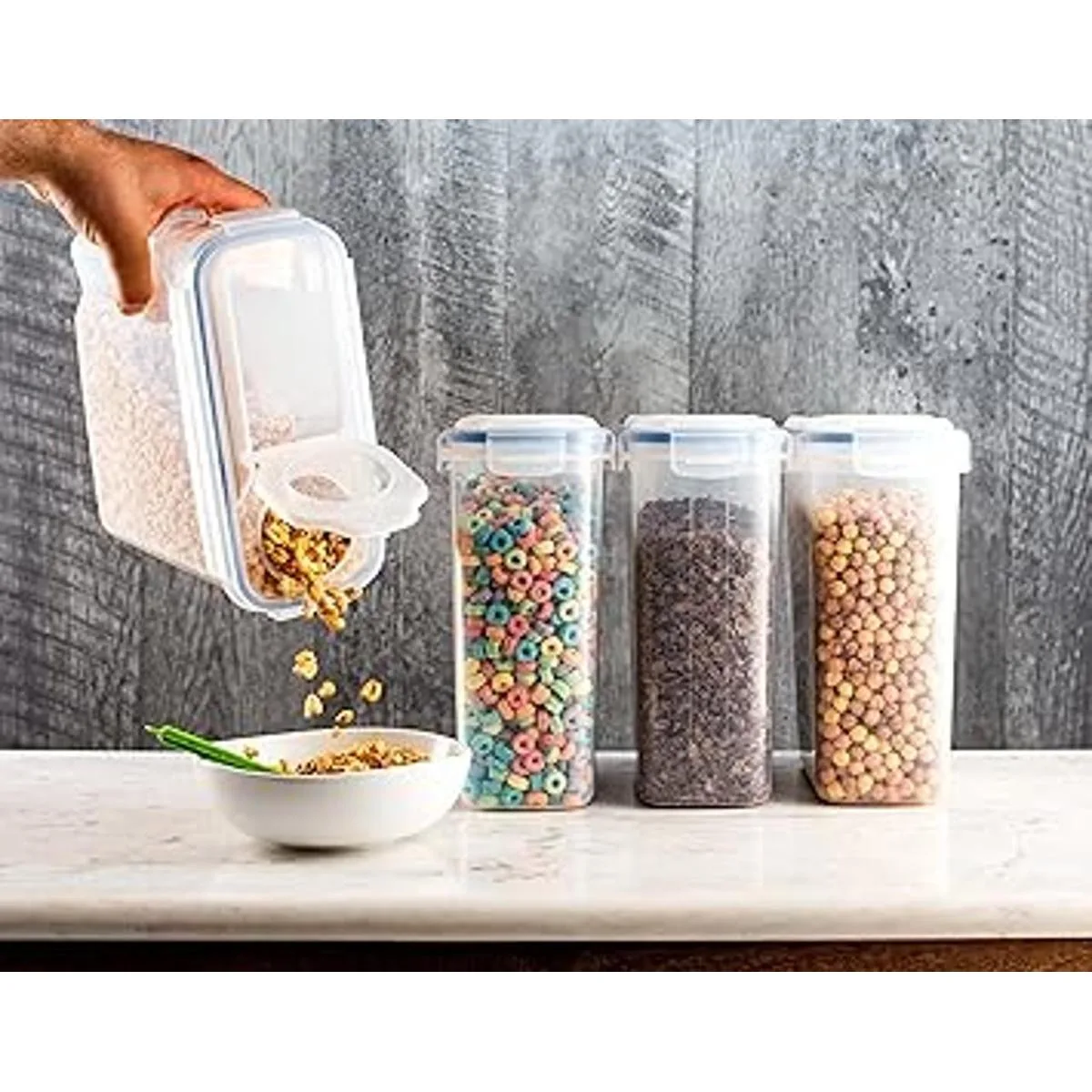 Pack de 4 envases herméticos para cereales y comida seca_4