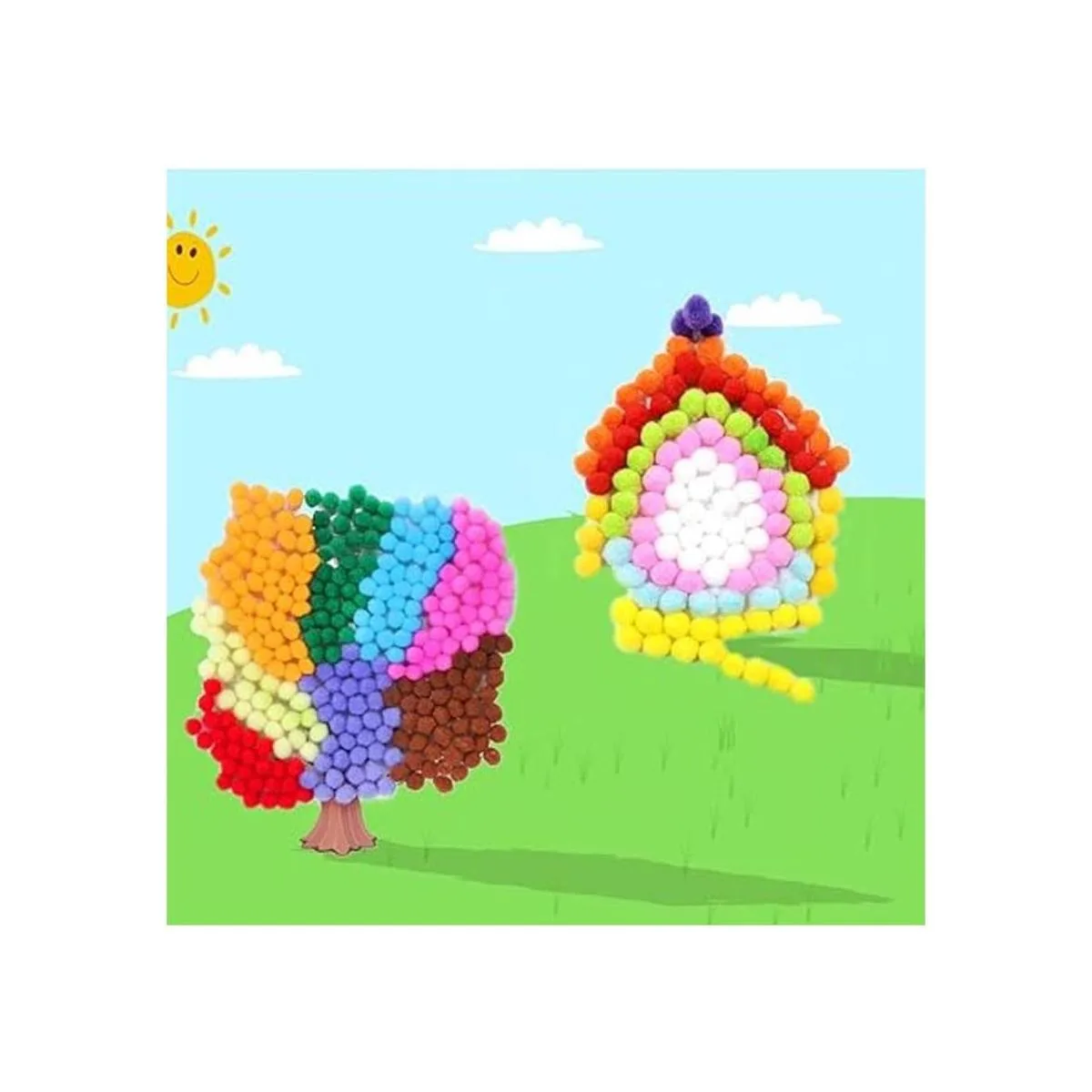 Caydo 400 piezas 300 pompones surtidos de 1 pulgada con_5