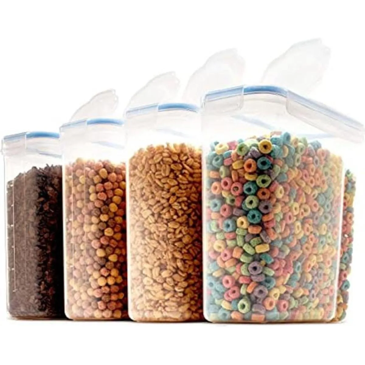 Pack de 4 envases herméticos para cereales y comida seca_1
