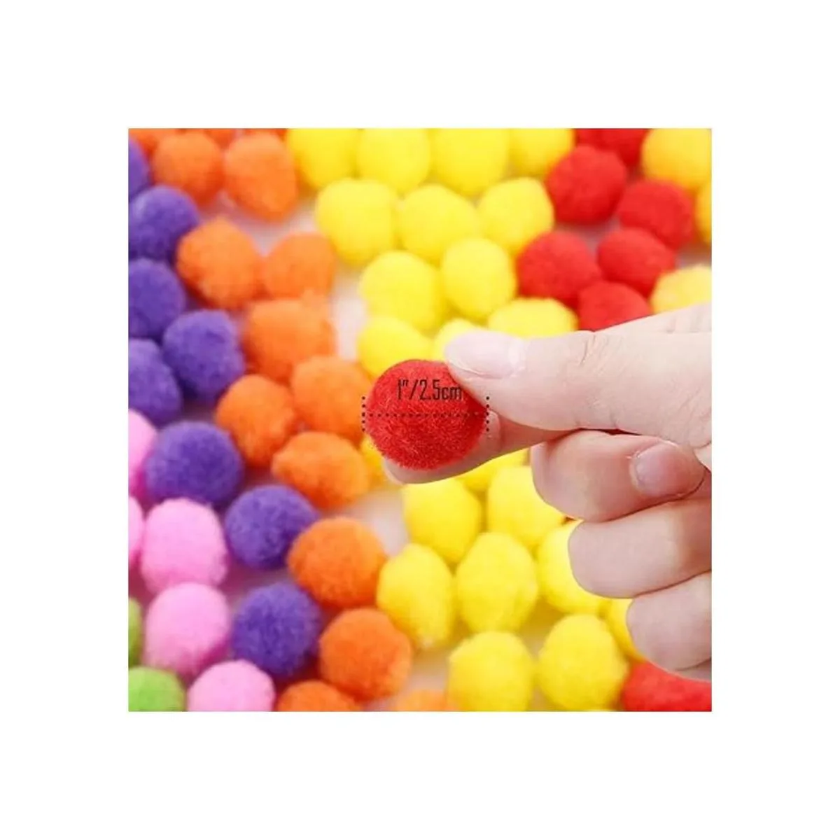 Caydo 400 piezas 300 pompones surtidos de 1 pulgada con_3